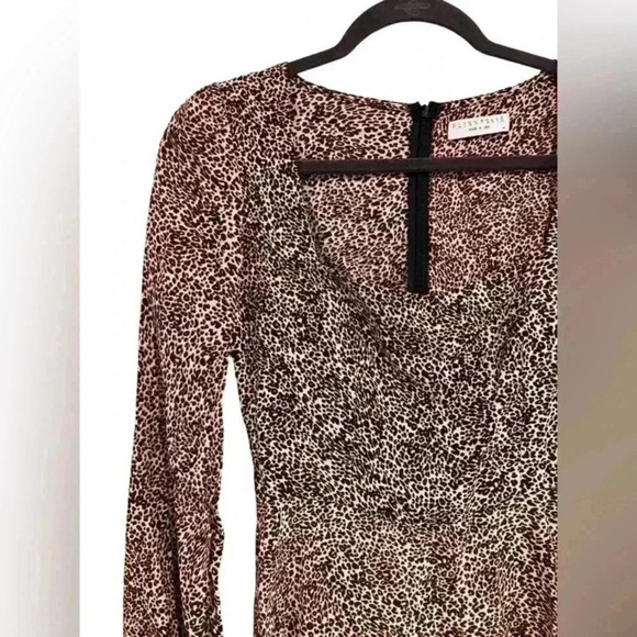 Flynn Skye Maiden Mini Long Sleeve Dress Leopard Print Black and Brown - Picture 5 of 12